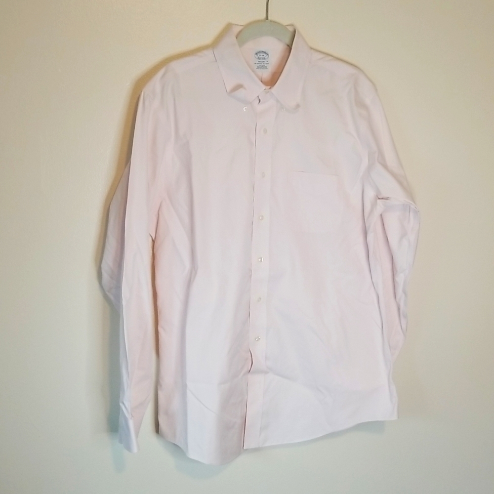 Brooks Brothers Regent Dress Shirt Pink Size 17 36